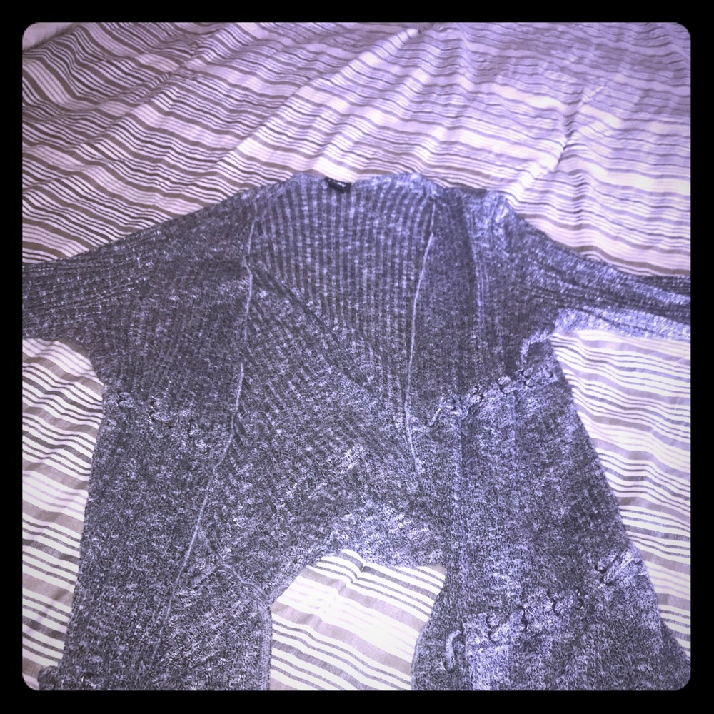 XL gray heathered cardigan